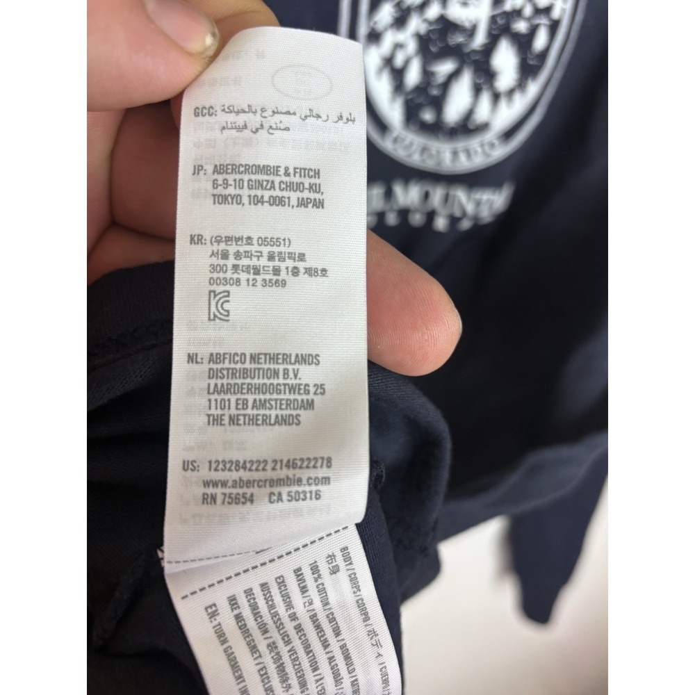 Abercrombie & Fitch Long-Sleeve Ski Graphic Tee Men's Soft T-Shirt Navy NEW Med - Picture 7 of 10